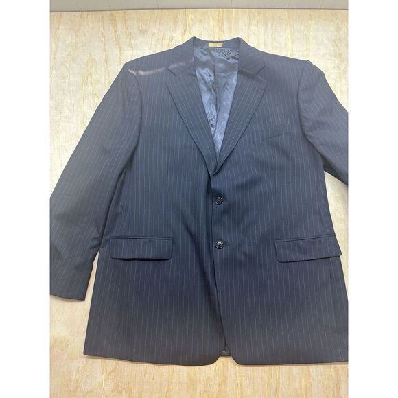 Brooks Brothers "346" Stretch Wool Blue Striped Blazer Sport Jacket Size 42L - Picture 1 of 7